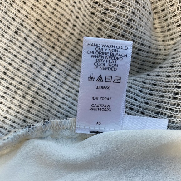 LOFT Cream/Gray Tweed Front Mixed Media Long Sleeve Back Zip Blouse Size XL - Picture 6 of 12